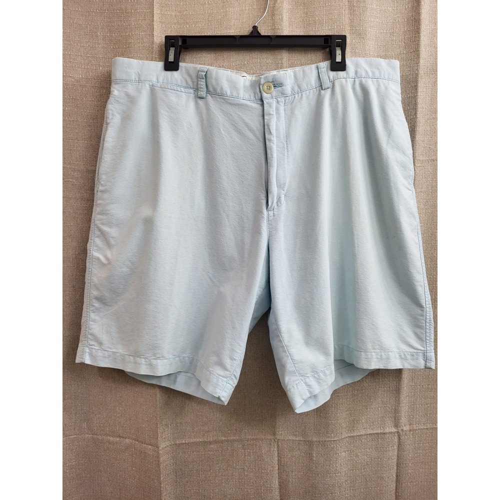 Roundtree & Yorke Casuals Mens 42 Light Blue 100% Cotton Flat Front Shorts